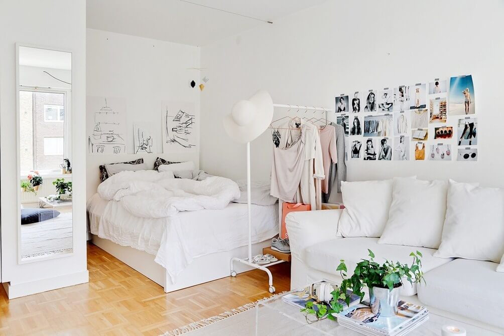 43 Ideas To Divide a Studio Apartment Into Multiple Rooms 28 studio apartment clothing rack room divider nordroom