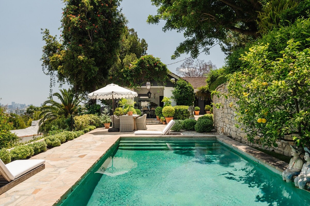 Black Accents in a Traditional Los Angeles Home 40 swimming-pool-los-angeles-home-nordroom
