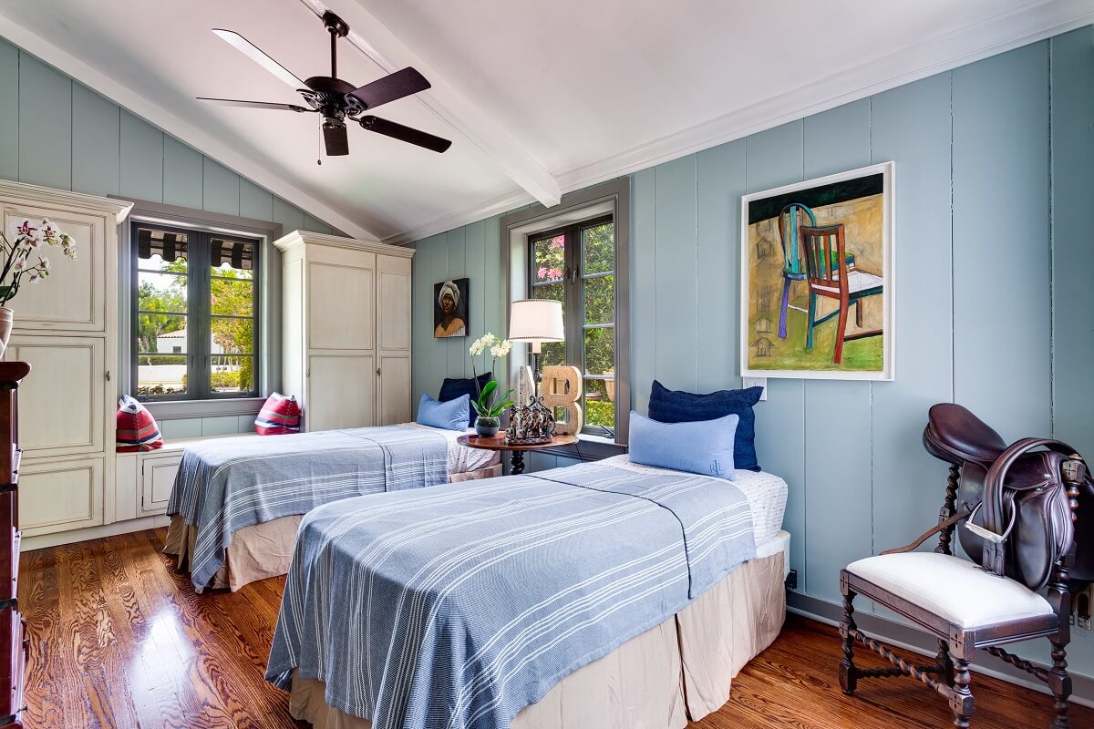A Beautiful Spanish Style Home in Florida 23 twin-beds-window-seat