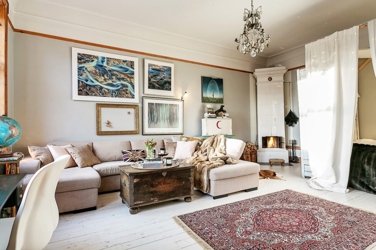 53 Studio Apartments with a Curtain Room Divider 60 vintage-studio-curtain-room-divider-nordroom