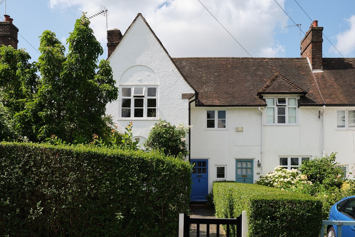 An English Cottage with Blue Color Accents 26 white-english-cottage-blue-front-door-nordroom