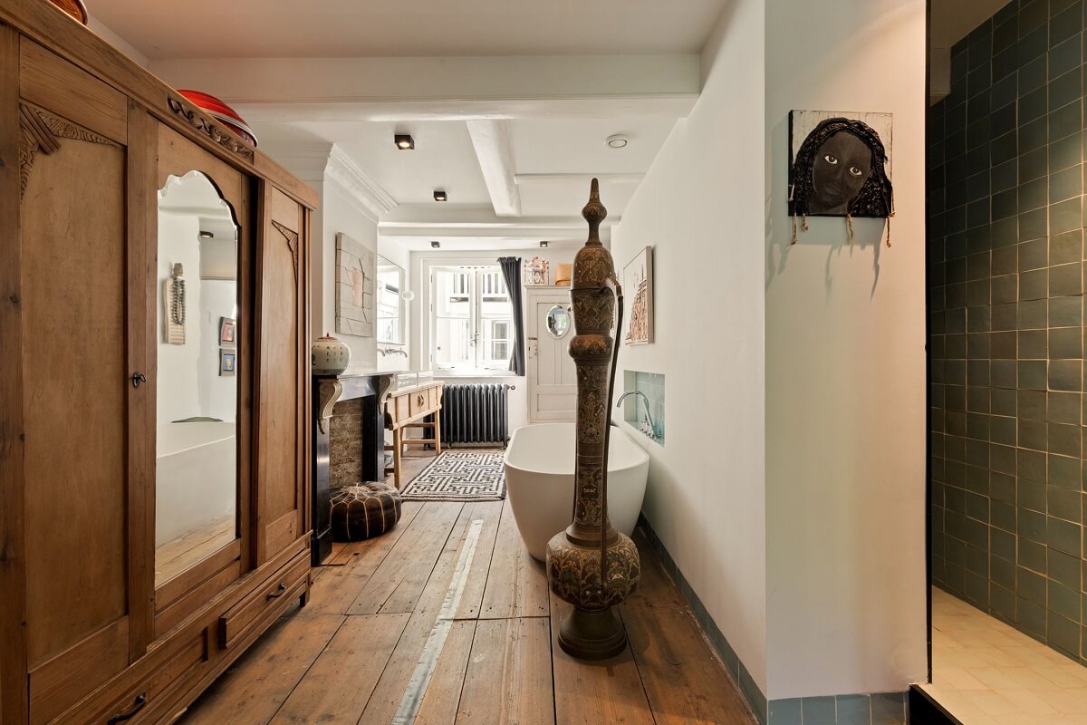 A Family Home in a Historic Canal House 15 wooden-floorboards-bathroom-shower