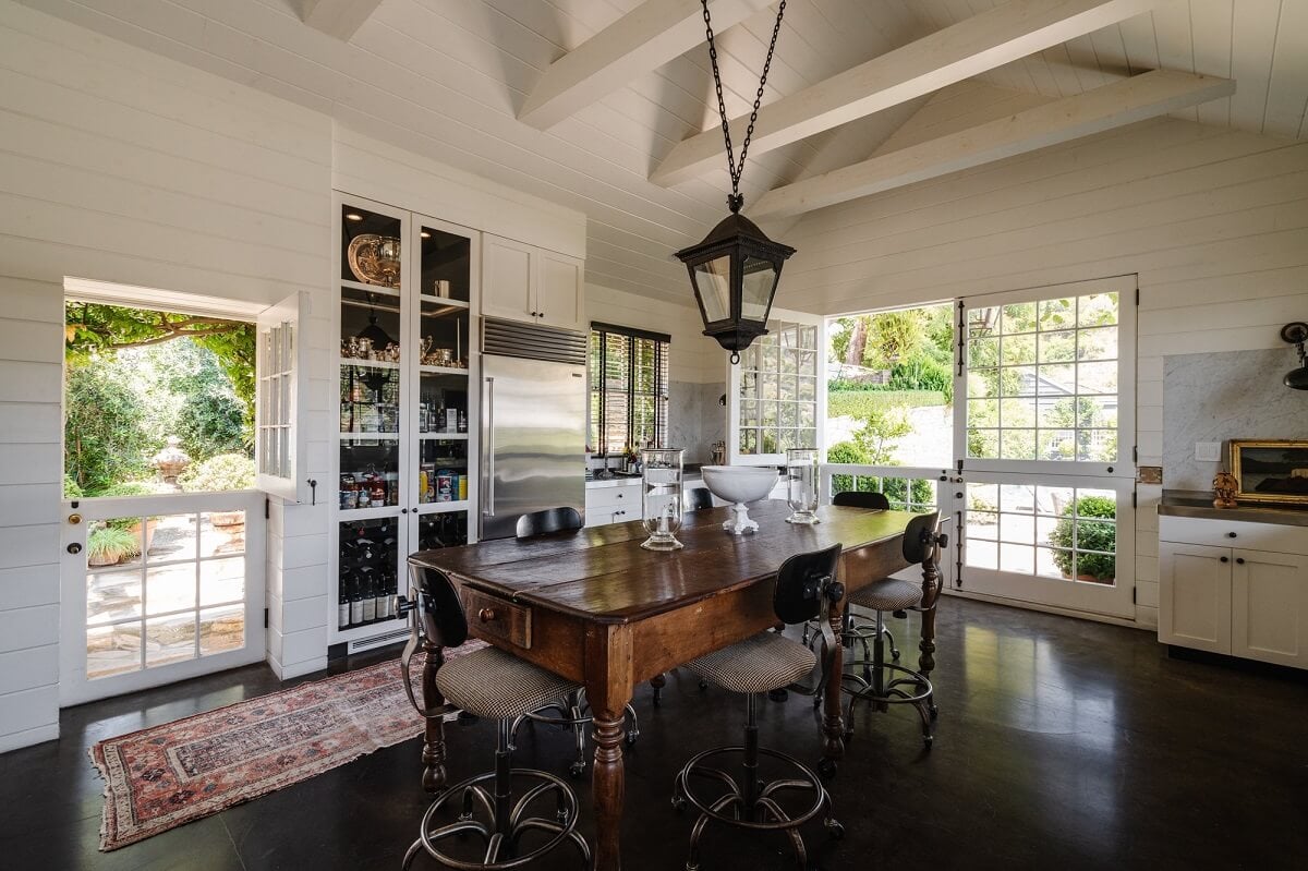 Black Accents in a Traditional Los Angeles Home 2 wooden-kitchen-island-nordroom