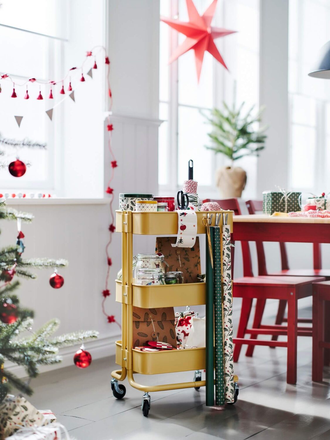 IKEA Christmas Collection 2023: A Touch of Winter Coziness 20 yellow-RÅSKOG-trolley-ikea-christmas-decorations-2023-nordroom