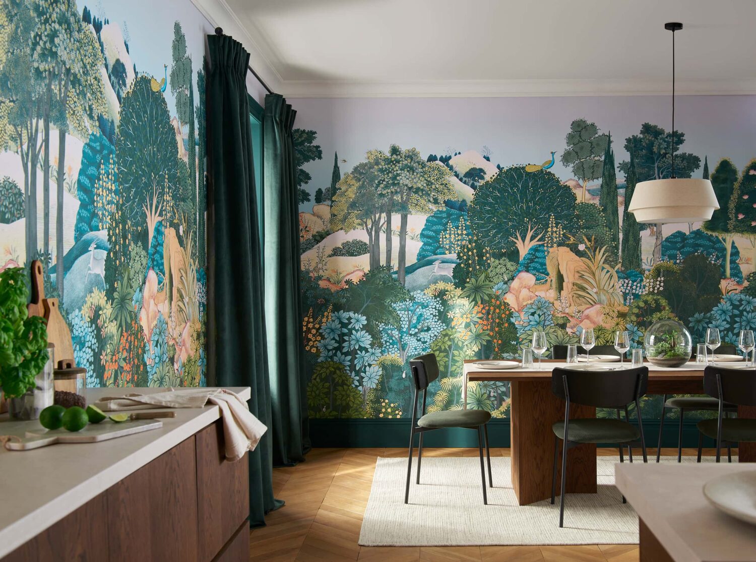 The Color Trends for 2024: Comforting Neutrals & Positive Accents 121 New_Eden_Emerald_Bespoke_Mural