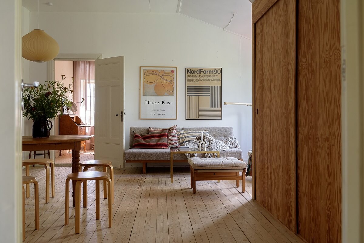 Natural Colors in a Swedish School Conversion 7 attic-living-space-wooden-floor-school-conversion-nordroom
