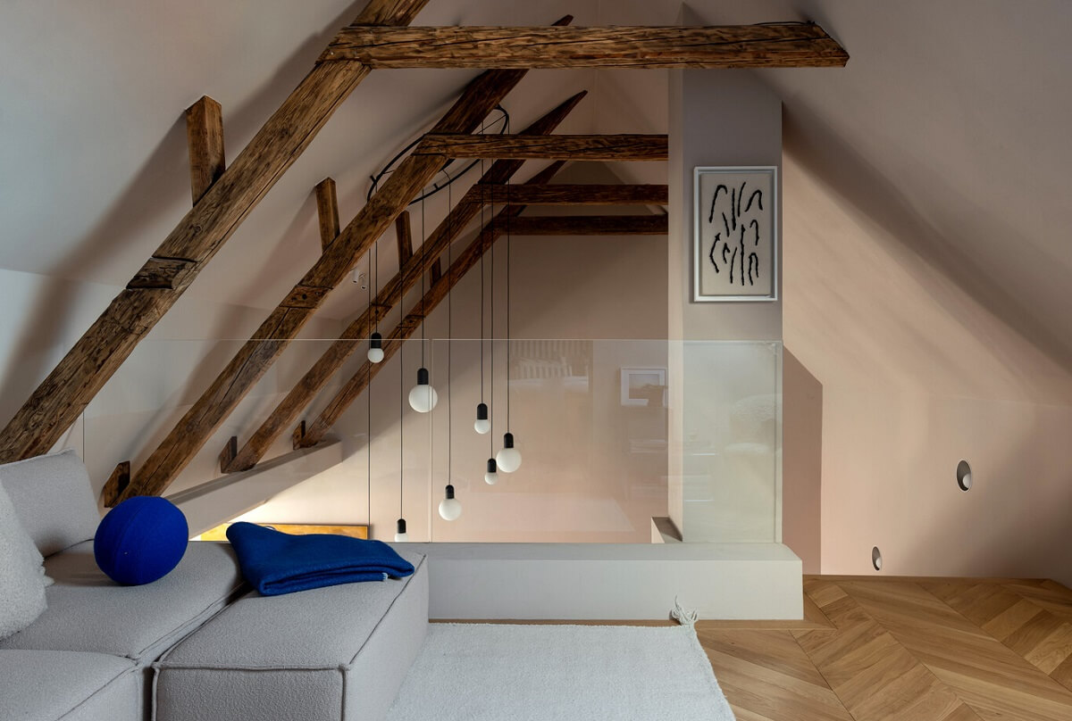 A Luxurious Penthouse Apartment in Stockholm 22 attic-lounge-wooden-beams-nordroom