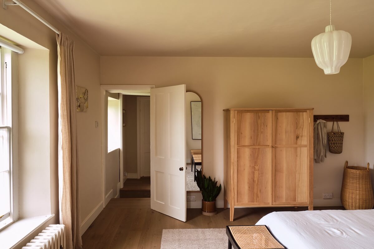 A Beautiful Chapel Conversion in England 19 beige-walls-serene-bedroom