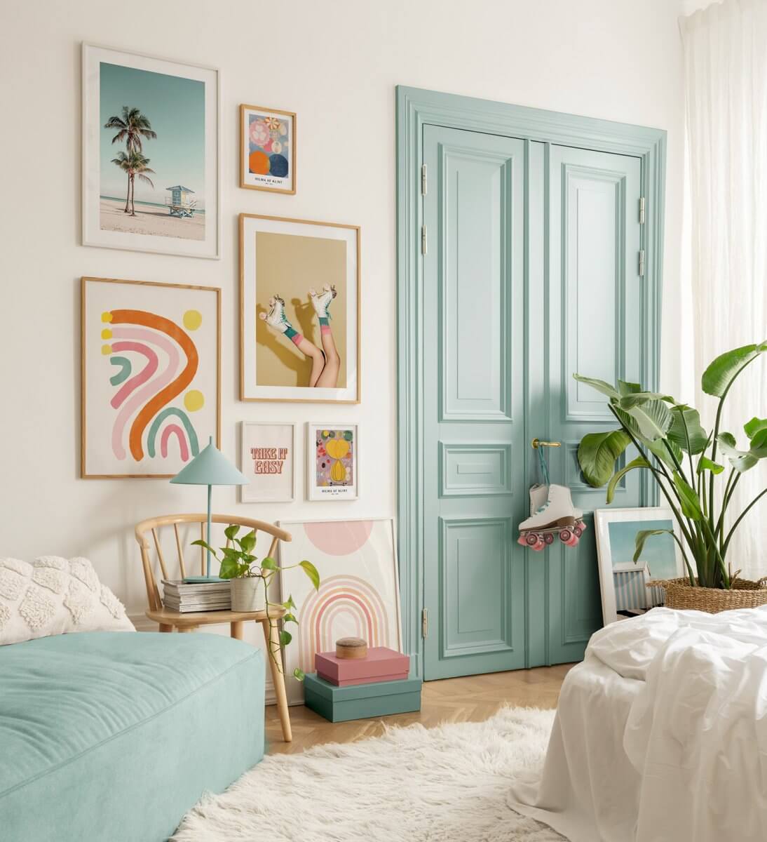 Valspar Color of the Year 2024: Renew Blue 3 blue-painted-door-gallery-wall-nordroom