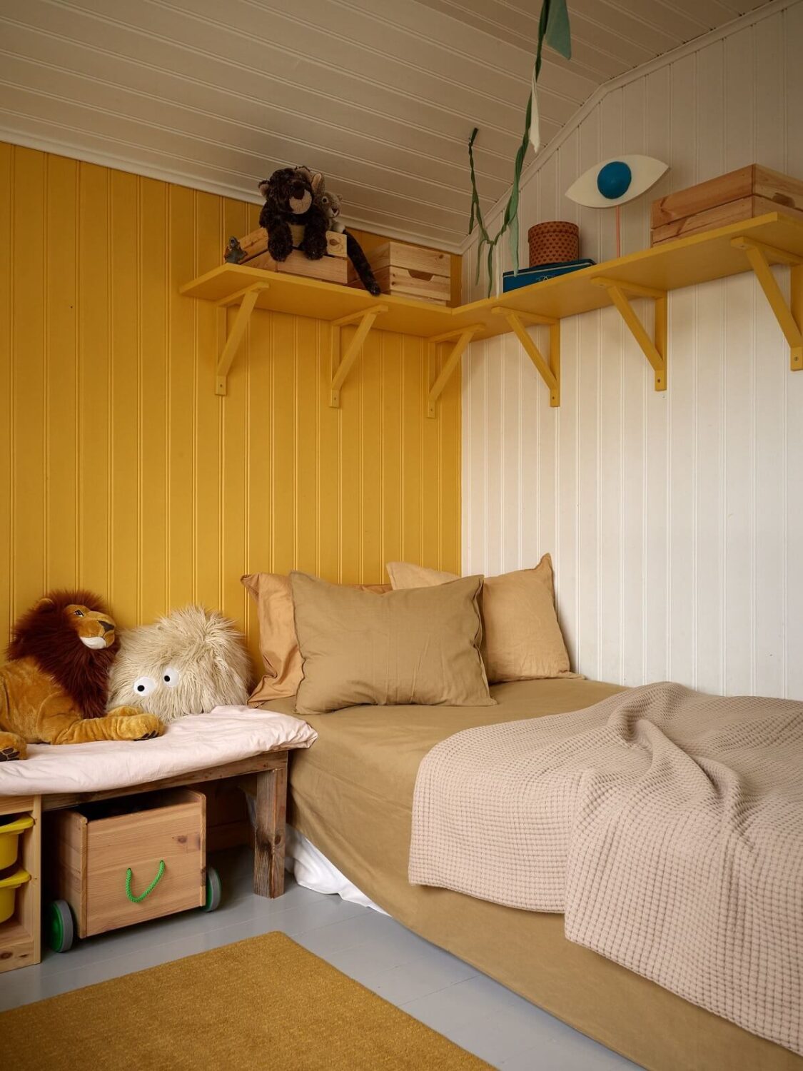 A Small Historic Swedish House with a Modern Extension 28 childrens-room-yellow-wall-nordroom