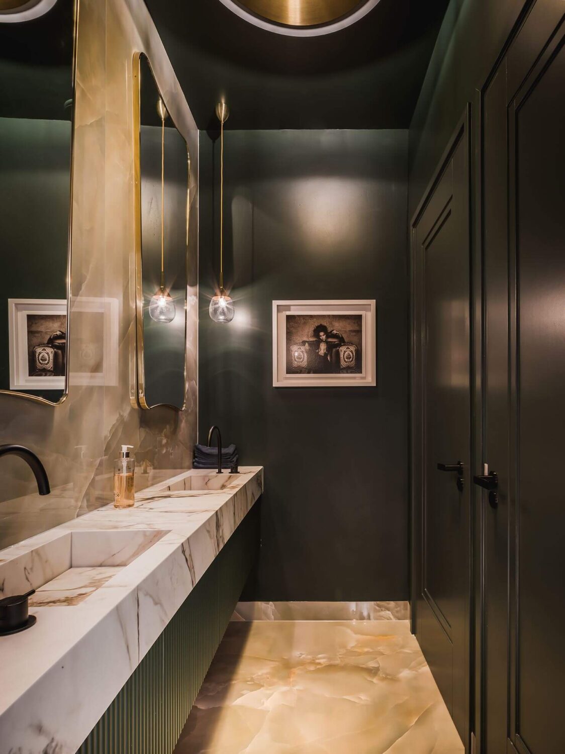 Dutch Boy Color of the Year 2024: Ironside 35 dark-green-bathroom-marble-wash-basing-nordroom