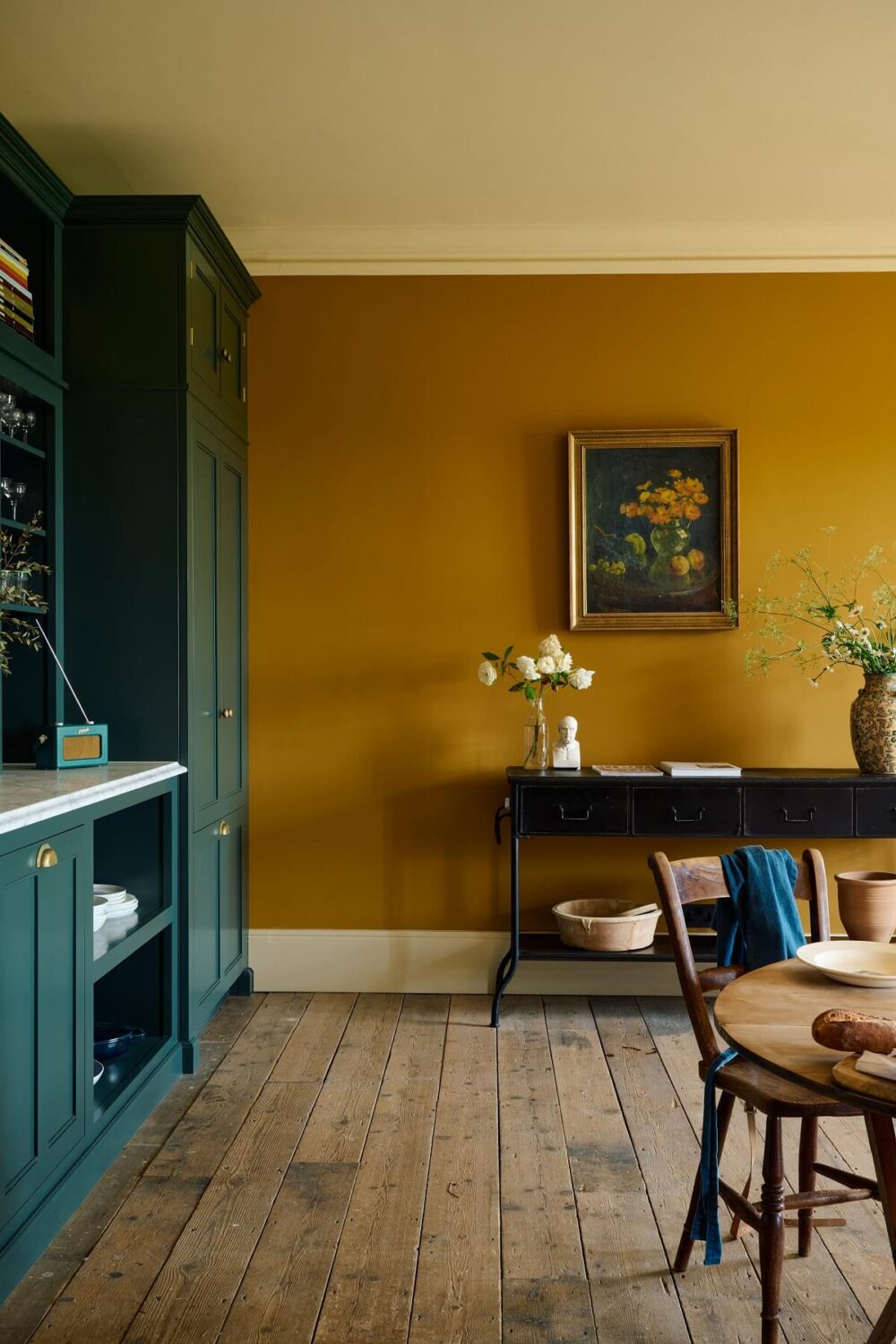 A Colorful deVOL Kitchen by Clarence & Graves 12 golden-yellow-wall-blue-kitchen-cabinets-nordroom