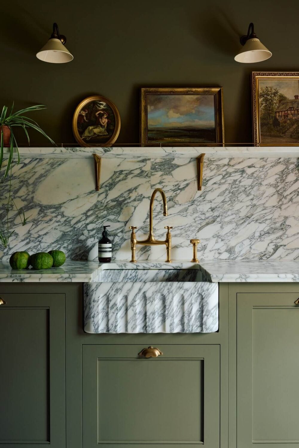 An All-Green deVOL Kitchen with A Marble Checkerboard Floor 11 green-classic-english-kitchen-marble-sink-devol-nordroom
