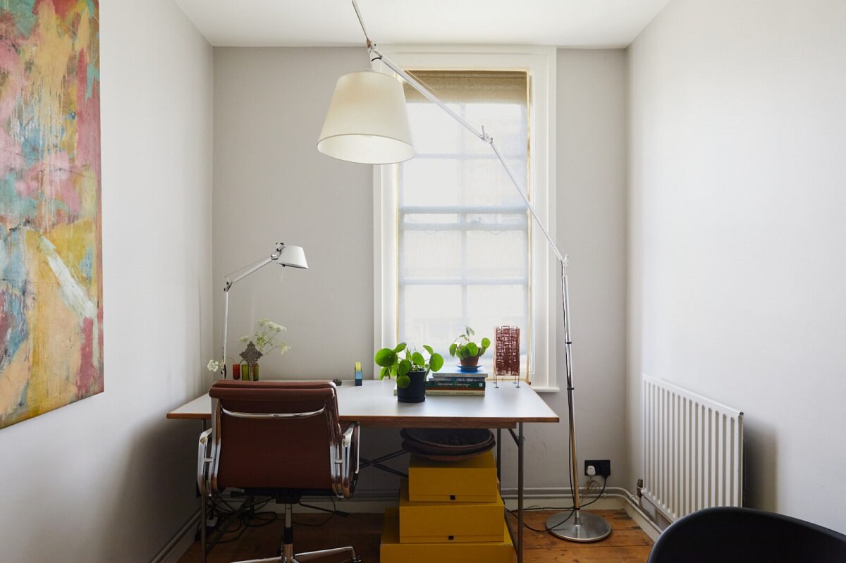 A London Apartment with a Small Blue deVOL Kitchen 11 home-office-wooden-floor-london-apartment-nordroom