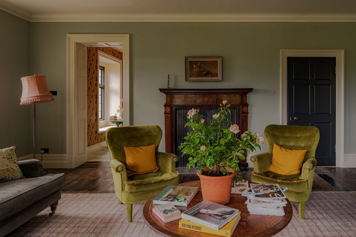 A Colorful Renovated Country House by Clarence & Graves 2 living-room-fireplace-farrow-ball-walls-nordroom