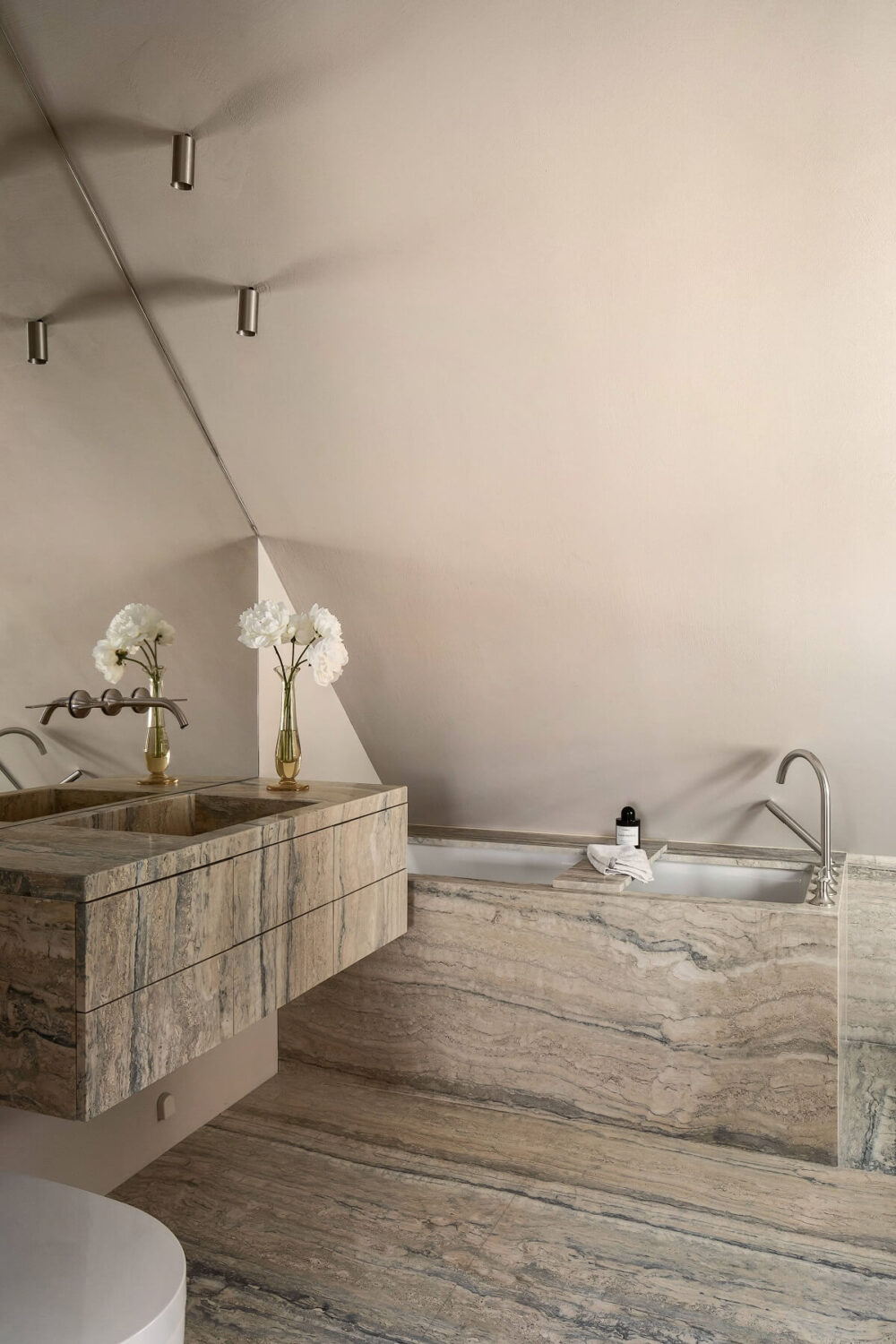 A Luxurious Penthouse Apartment in Stockholm 19 marble-bathroom-floating-vanity-nordroom