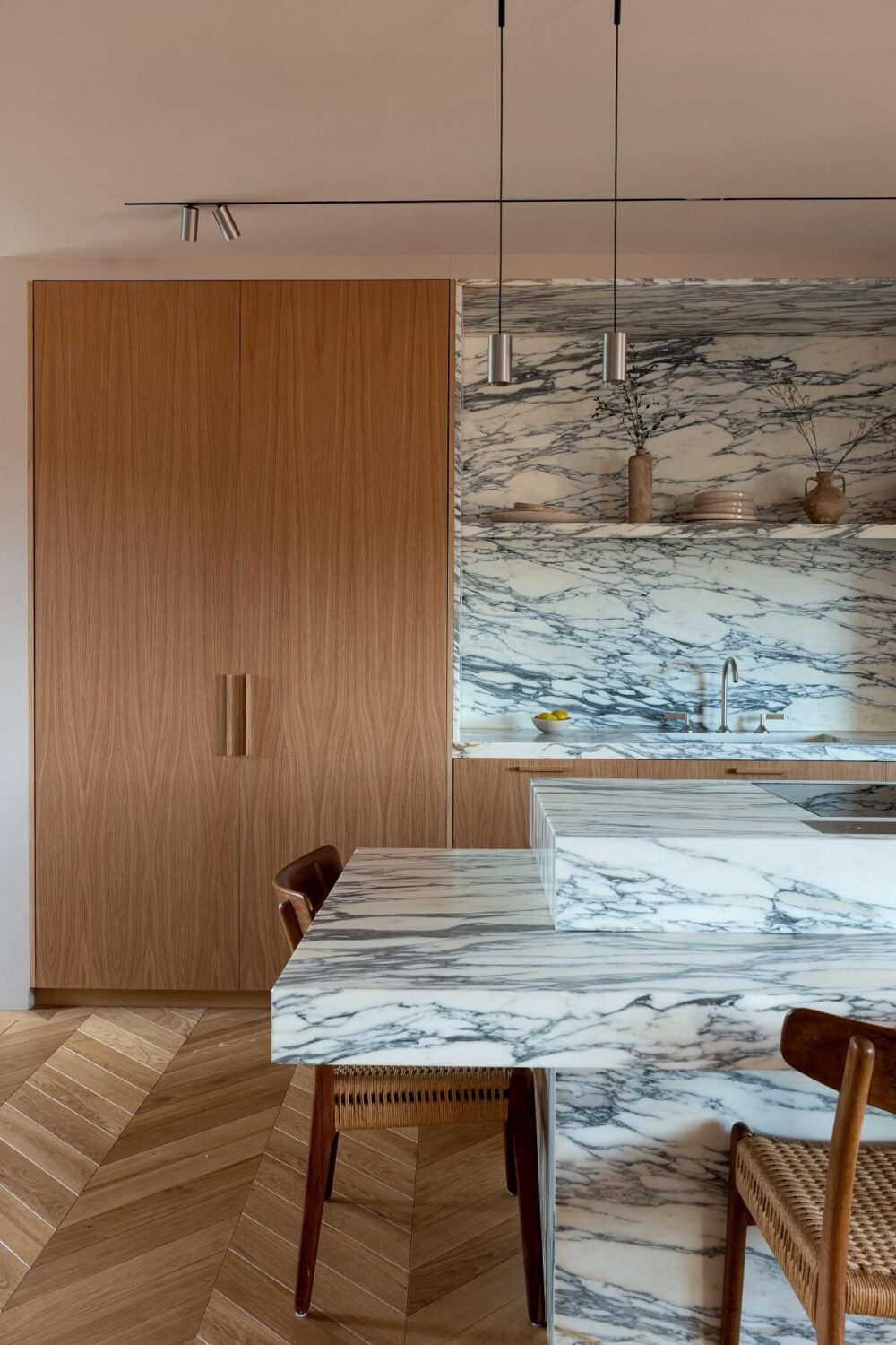 A Luxurious Penthouse Apartment in Stockholm 11 marble-kitchen-island-nordroom