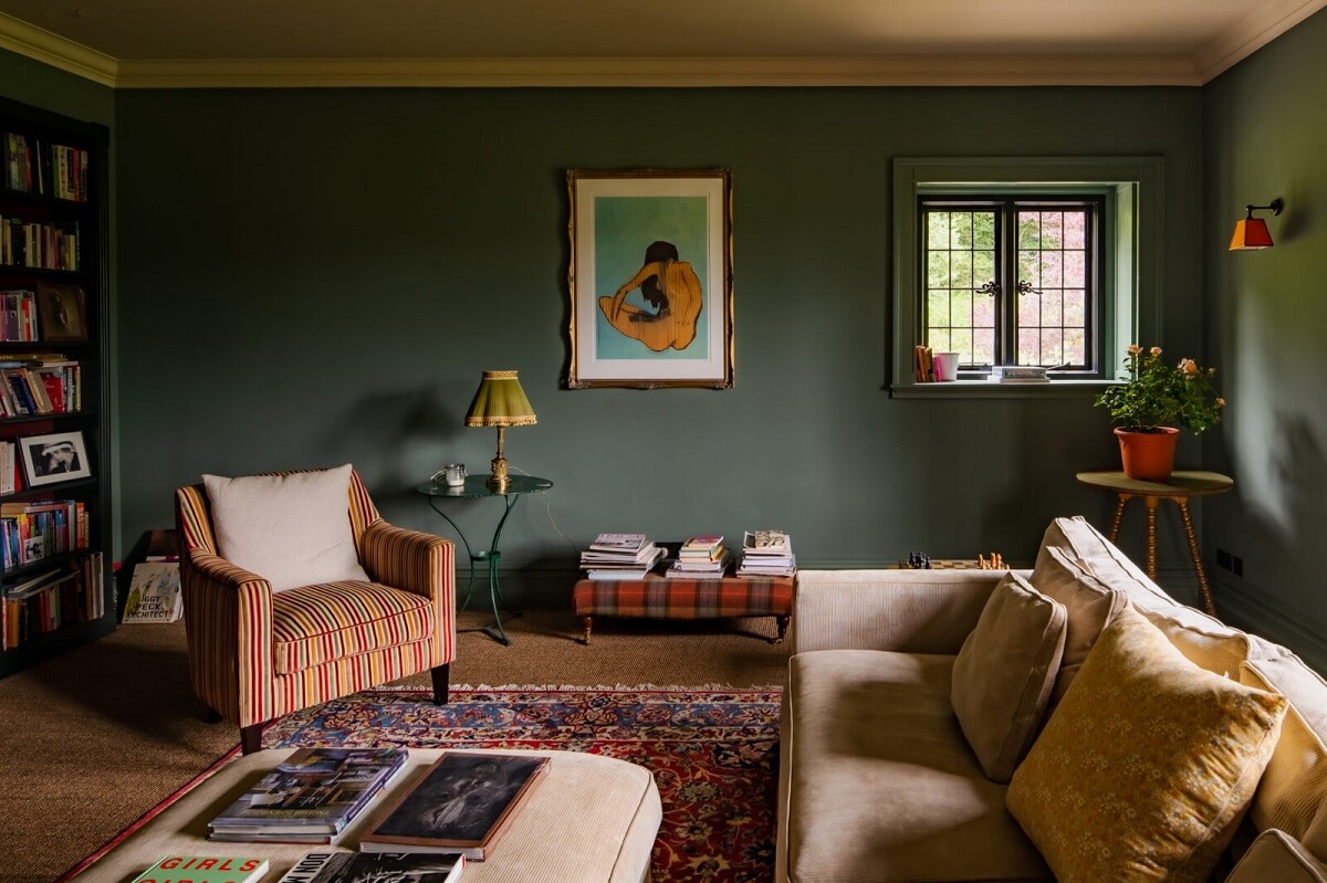 A Colorful Renovated Country House by Clarence & Graves 15 moody-sitting-room-country-house-nordroom