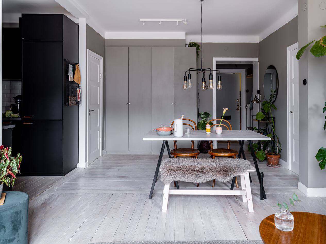 A Gray Nordic Apartment with a Terracotta Bedroom 8 open-plan-apartment-gray-walls-nordroom