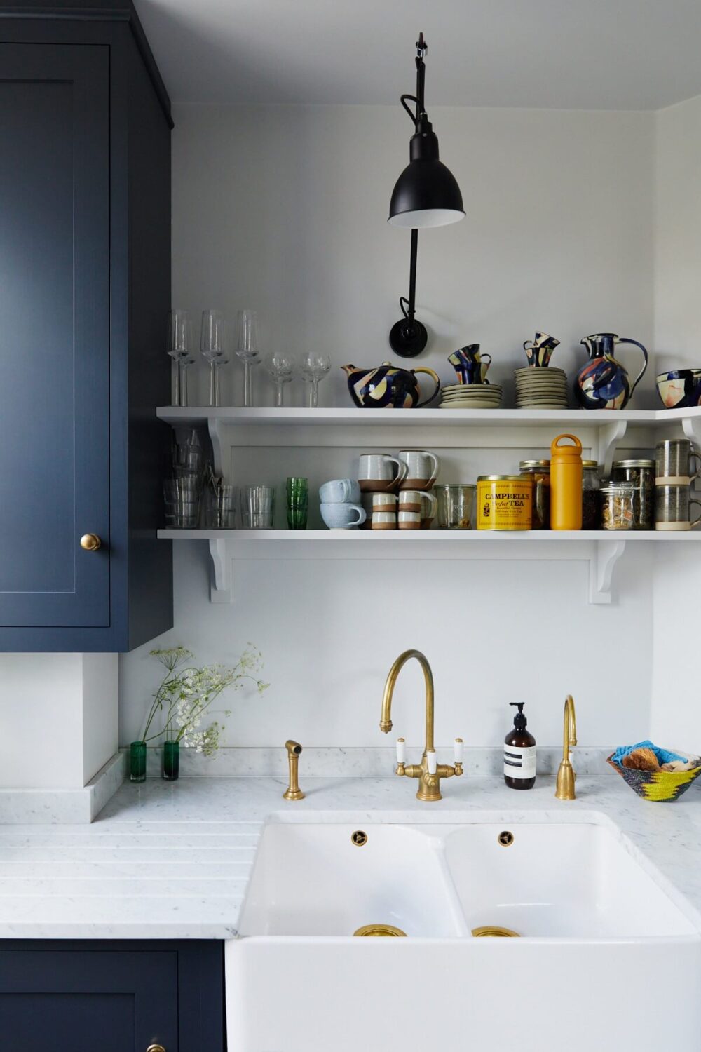 A London Apartment with a Small Blue deVOL Kitchen 7 open-shelves-small-blue-devol-kitchen-nordroom