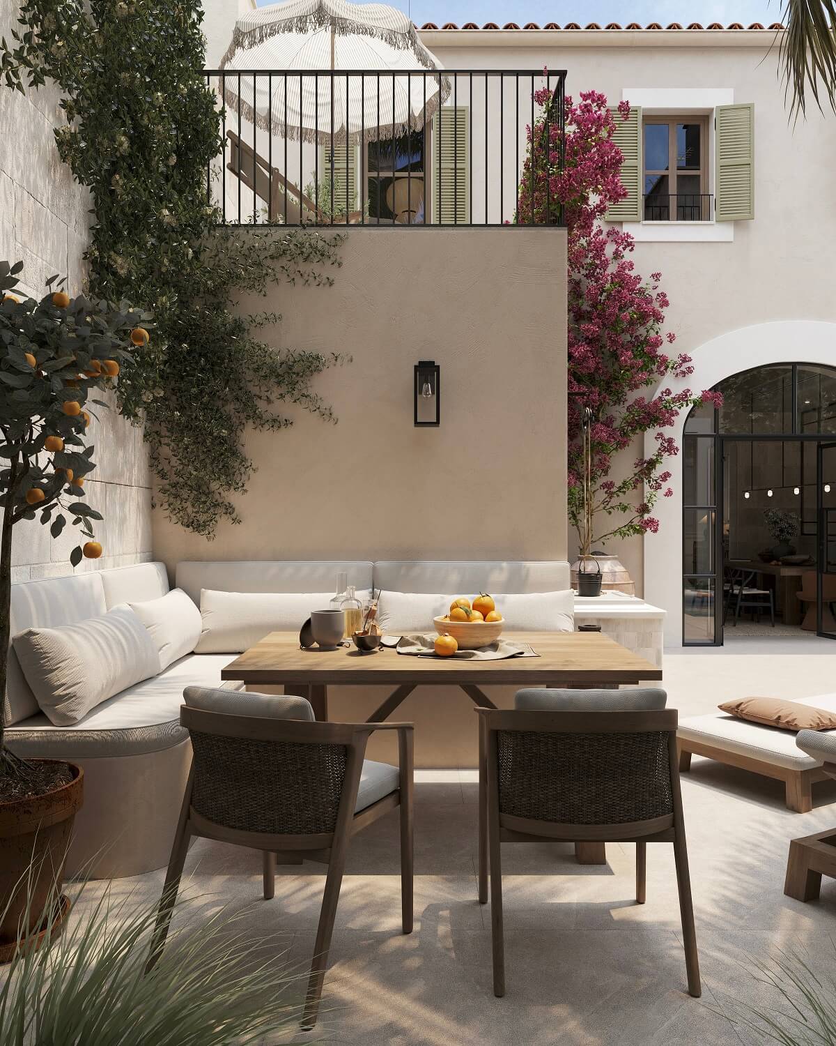 A Renovated Townhouse on Mallorca with a Swimming Pool 22 outdoor-dining-space-townhouse-mallorca-nordroom