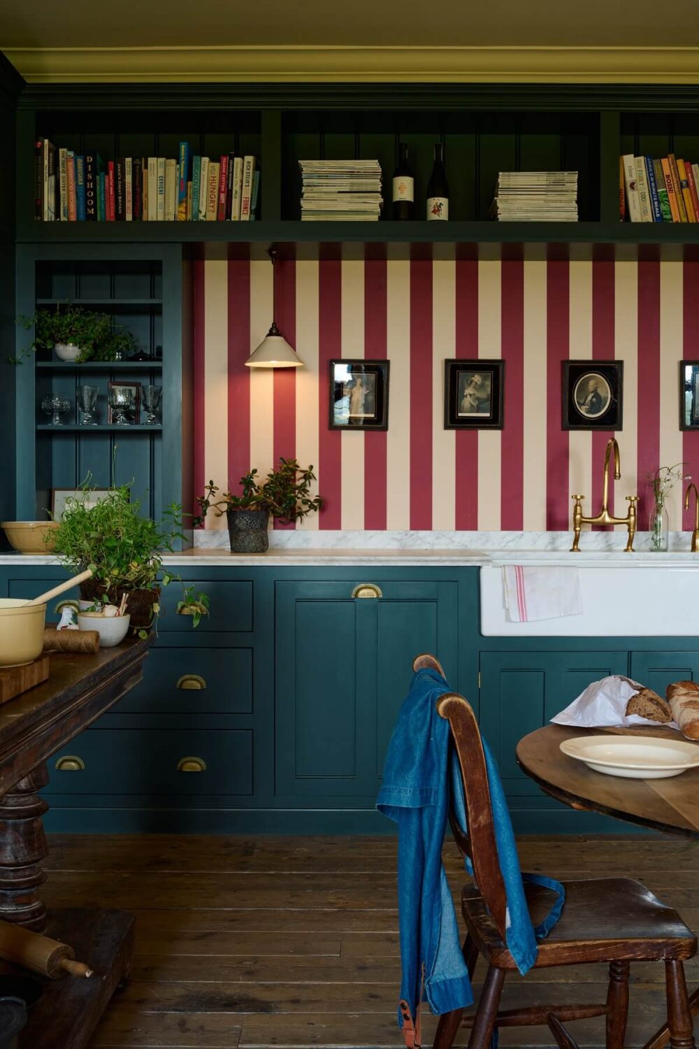 A Colorful deVOL Kitchen by Clarence & Graves 11 red-white-striped-wall-classic-english-country-kitchen-nordroom