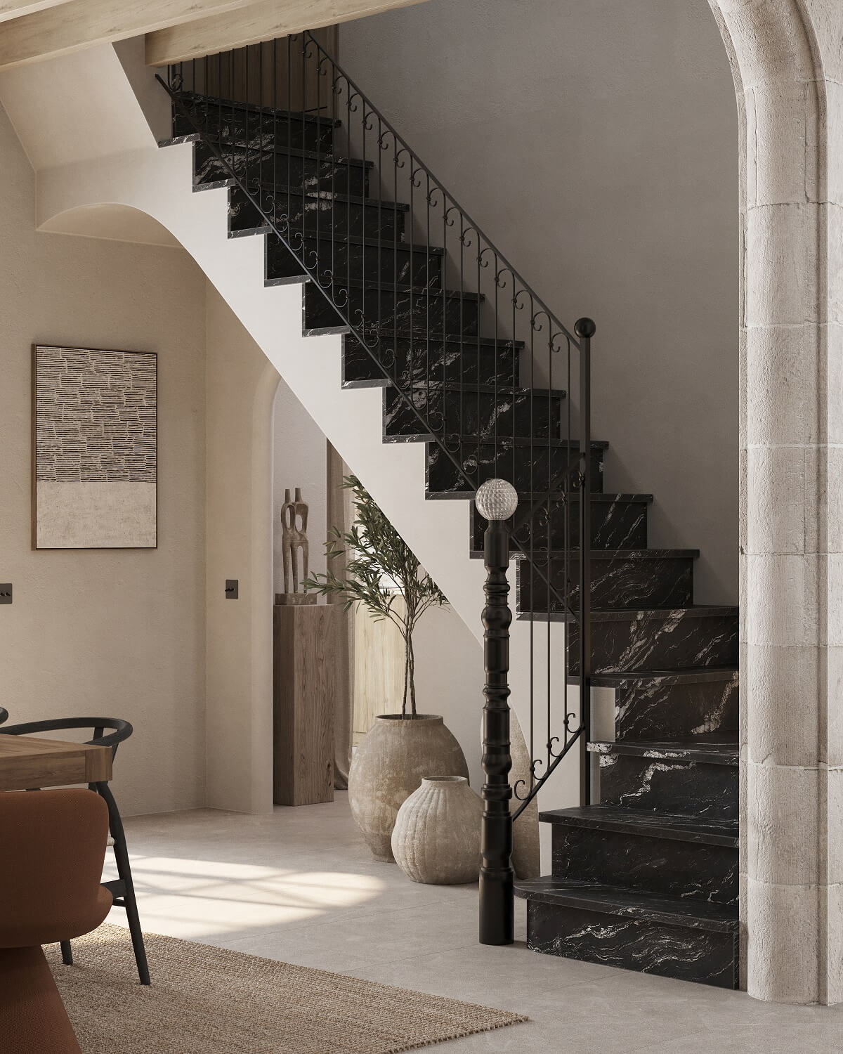 A Renovated Townhouse on Mallorca with a Swimming Pool 12 staircase-townhouse-mallorca-nordroom