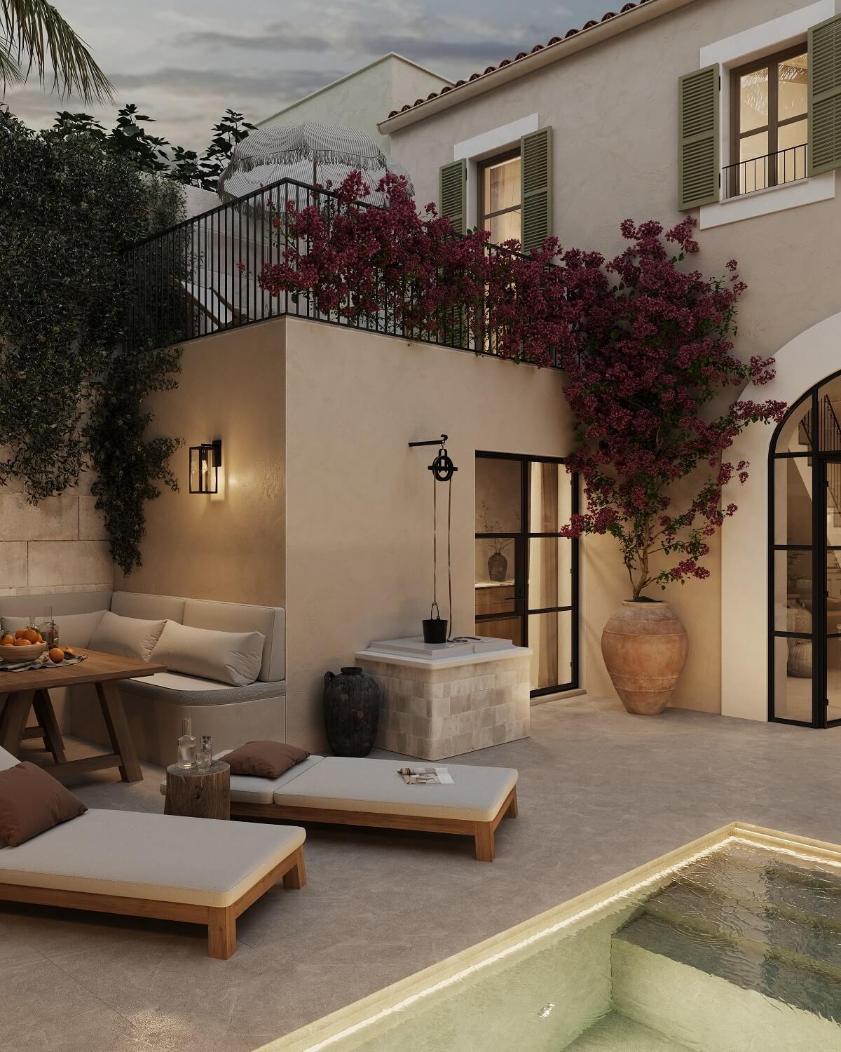 A Renovated Townhouse on Mallorca with a Swimming Pool 21 townhouse-mallorca-garden-swimming-pool-lounge-beds-nordroom