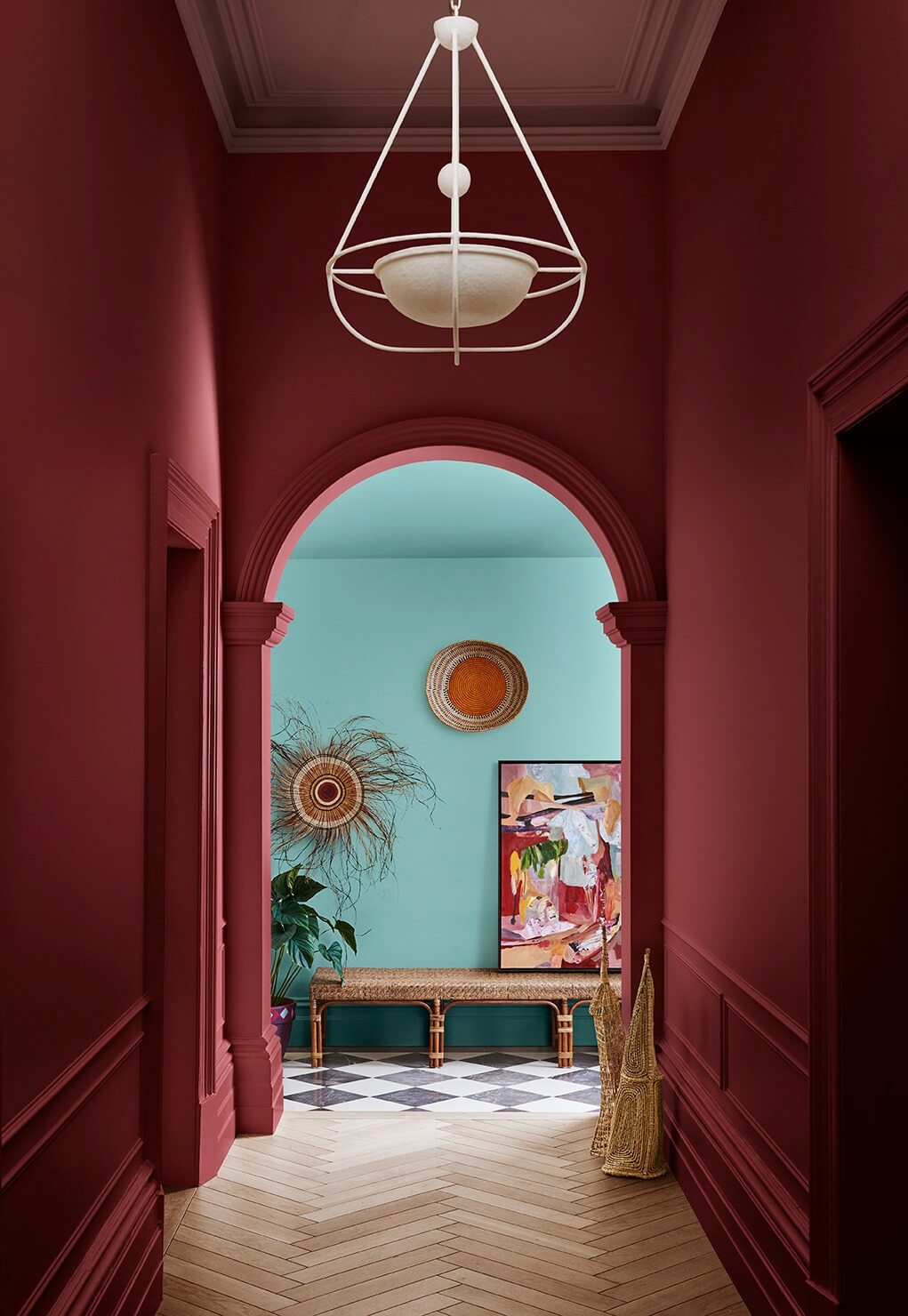 Dulux Color Forecast 2024: Bold and Positive Colors 13 Dulux_Colour_Forecast_2024_Journey_palette_pink-blue-hallway-nordroom
