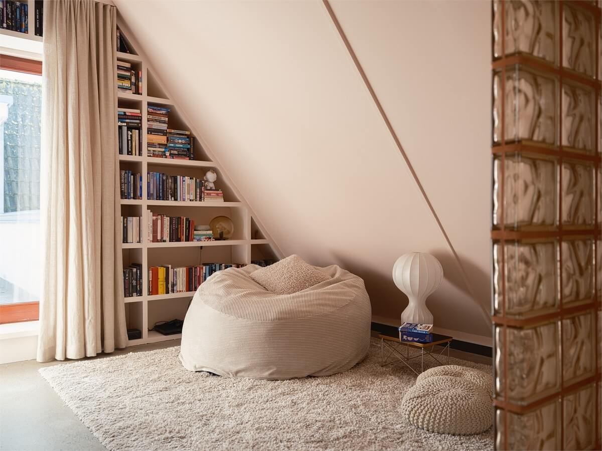 A Colorful Modern Townhouse in Malmö 17 attic-reading-spot