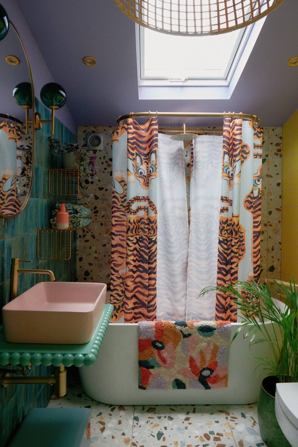 Best of 2023: Bathrooms 6 colorful-bohemian-bathroom-with-skylight-nordroom