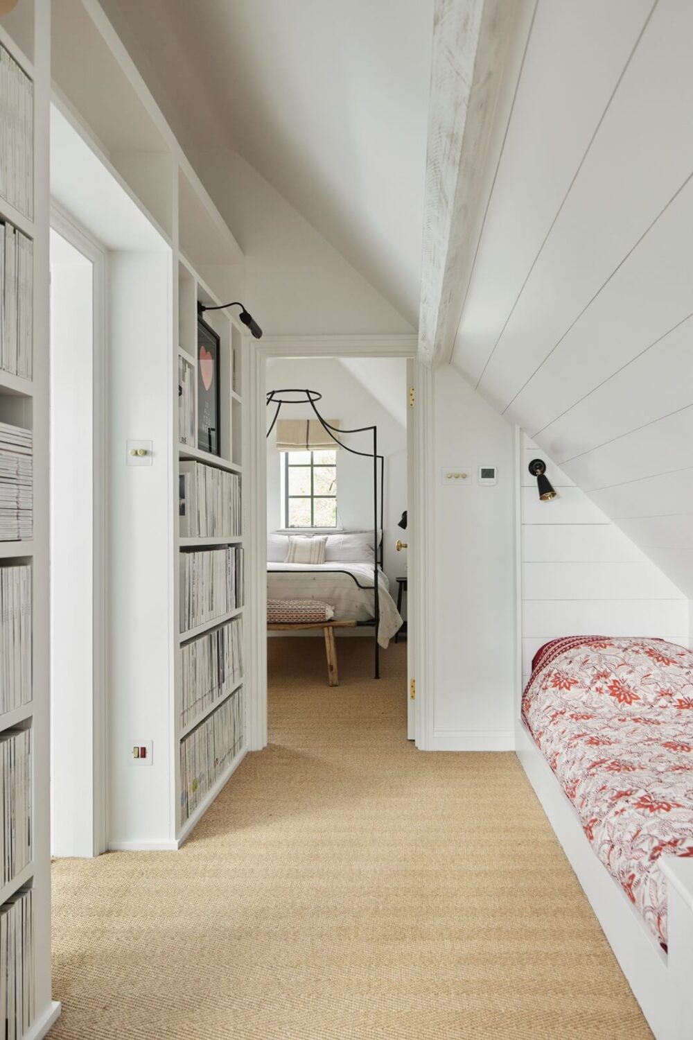 A Restored Georgian House with a Walled Garden 23 daybed-library-under-slanted-ceiling-nordroom