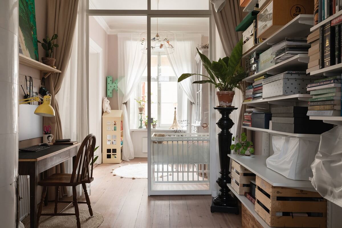 A Lovely Swedish House Revisited 6 double-room-with-glass-partition-nursery-home-office-nordroom