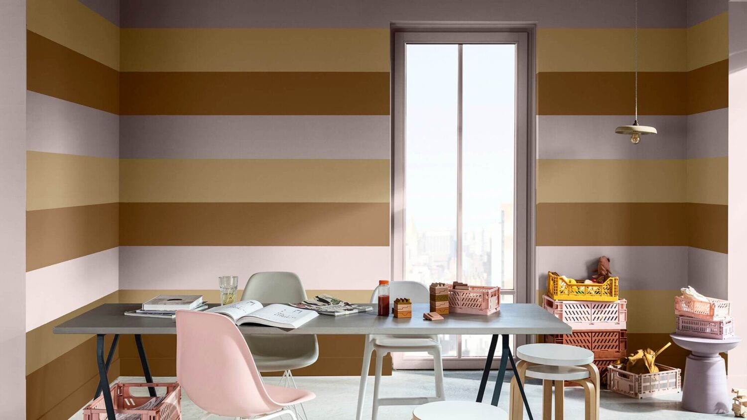 Dulux Colour of the Year 2024: Sweet Embrace 37 dulux-uplifting-colour-story-homeoffice-stripes-nordroom