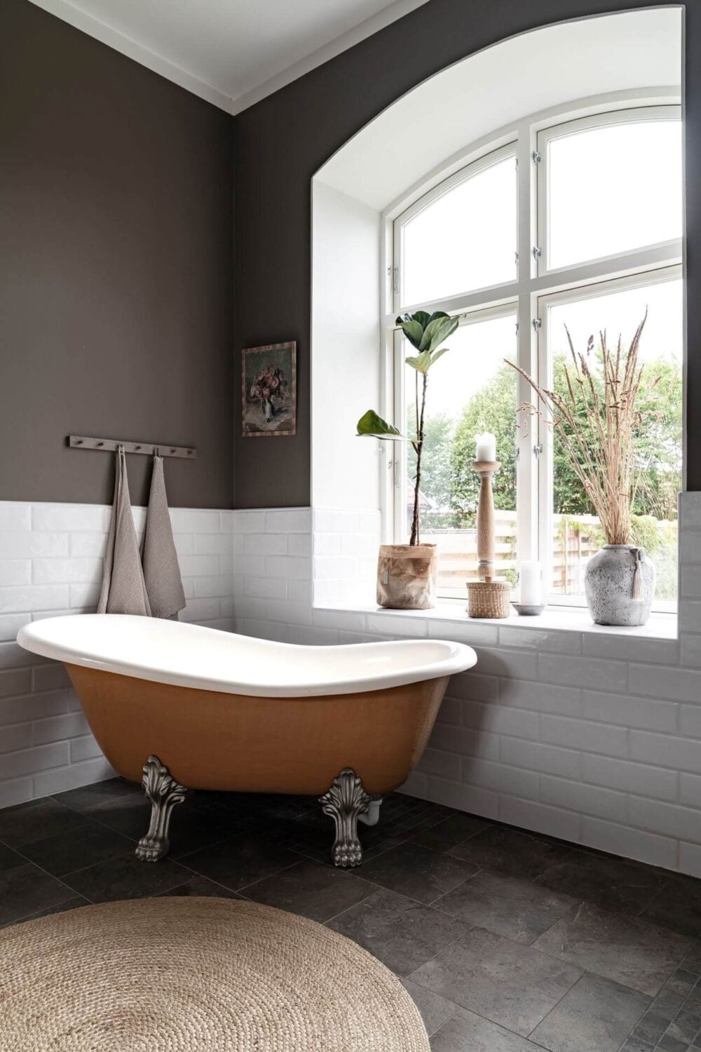A Former Swedish School is Now a Beautiful Home 25 freestanding bath gray walls nordroom A Former Swedish School is Now a Beautiful Home
