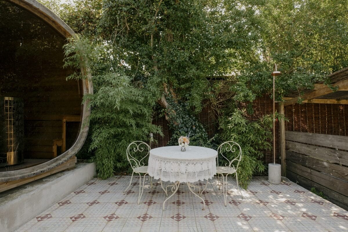 Pearl Lowe's Vintage Boho English Beach House is For Sale 30 garden-dining-table-nordroom