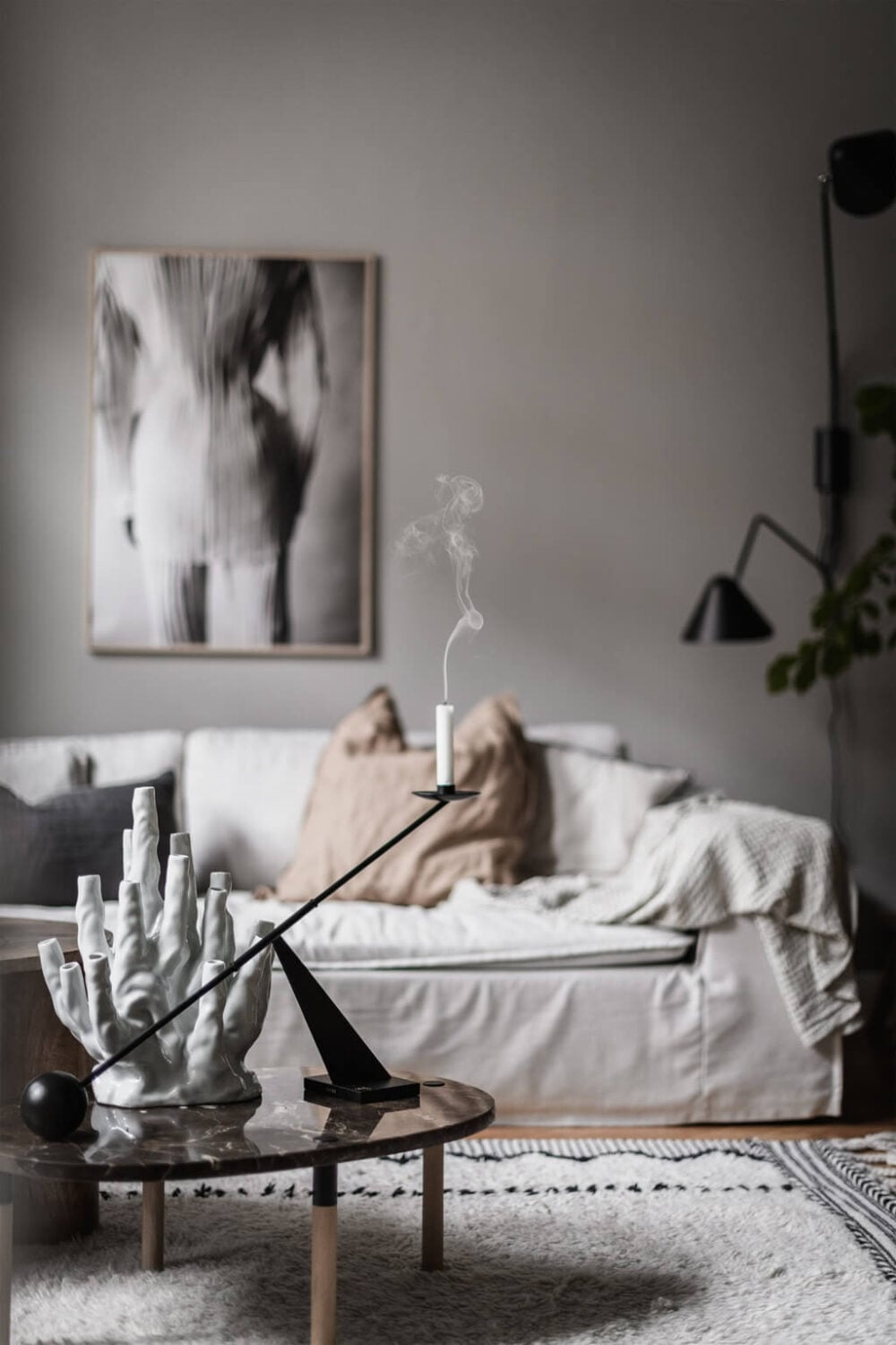 A Dark Gray Painted Ceiling in a Scandi Apartment 4 gray-apartment-scandinavian-design-nordroom