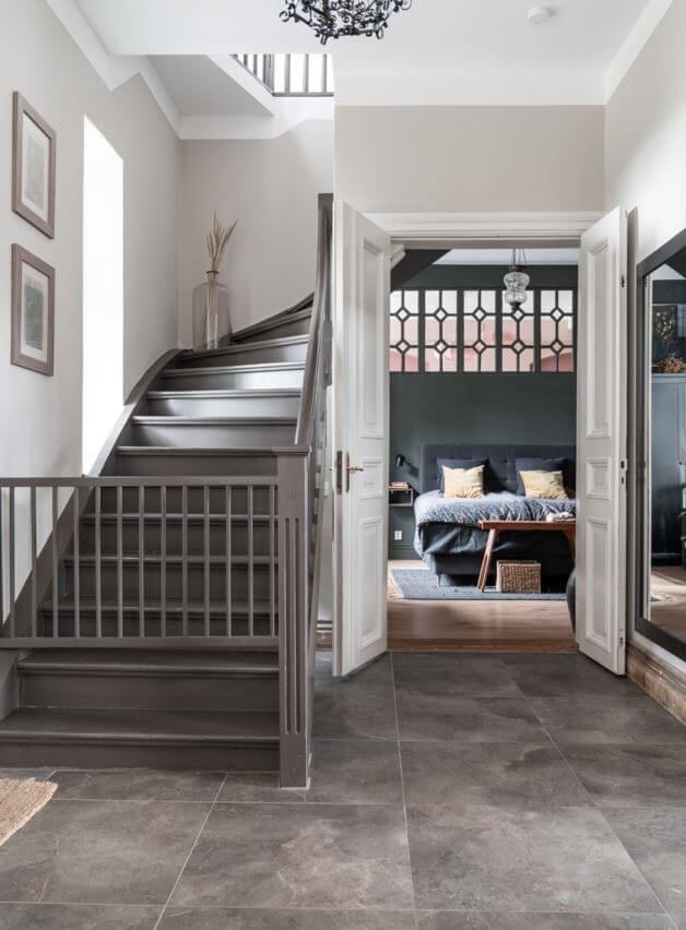 A Former Swedish School is Now a Beautiful Home 18 hallway-staircase-bedroom-view-nordroom