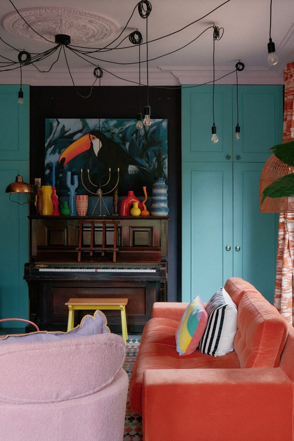 A Fun Colorful Family House in England 8 living-room-with-piano-nordroom