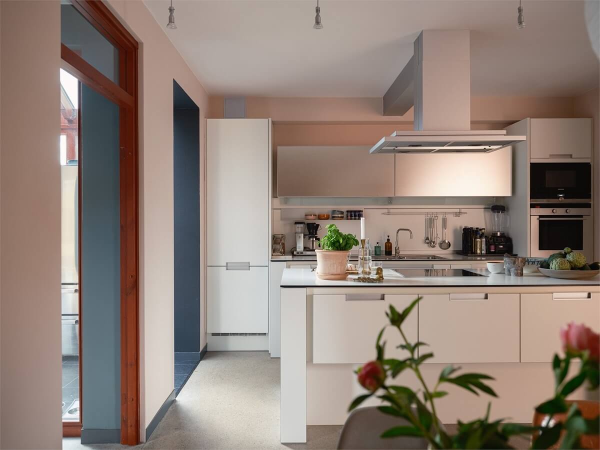 A Colorful Modern Townhouse in Malmö 2 modern-white-kitchen