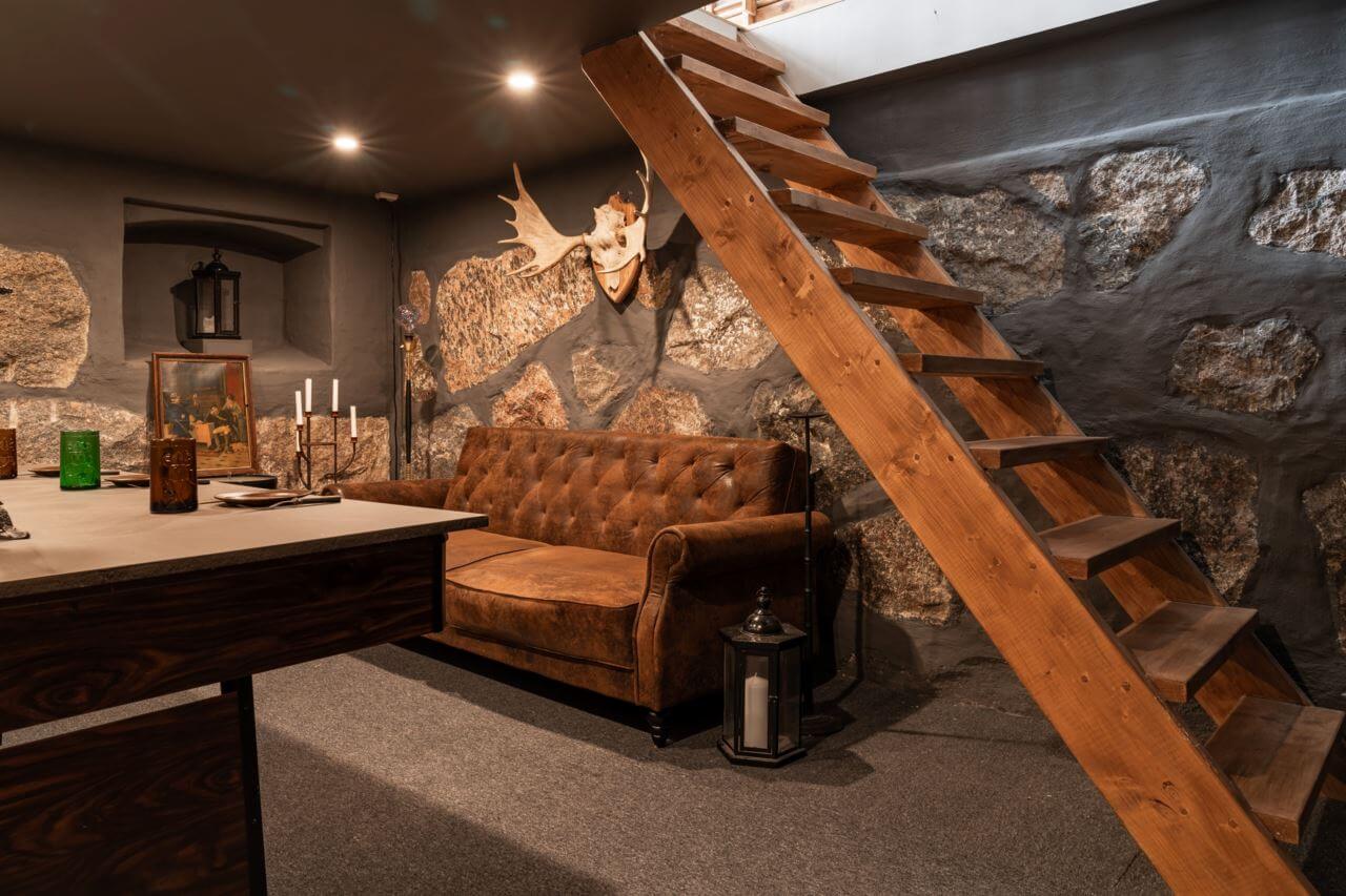A Former Swedish School is Now a Beautiful Home 28 moody-basement-games-room
