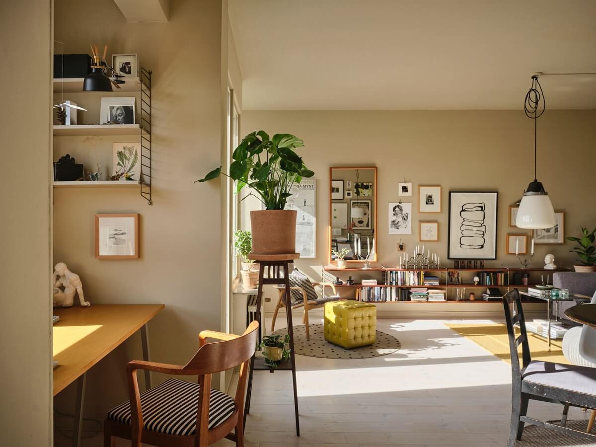 A Serene Beige Apartment with Two Balconies 7 open-plan-living-room-beige-walls-home-office-nordroom