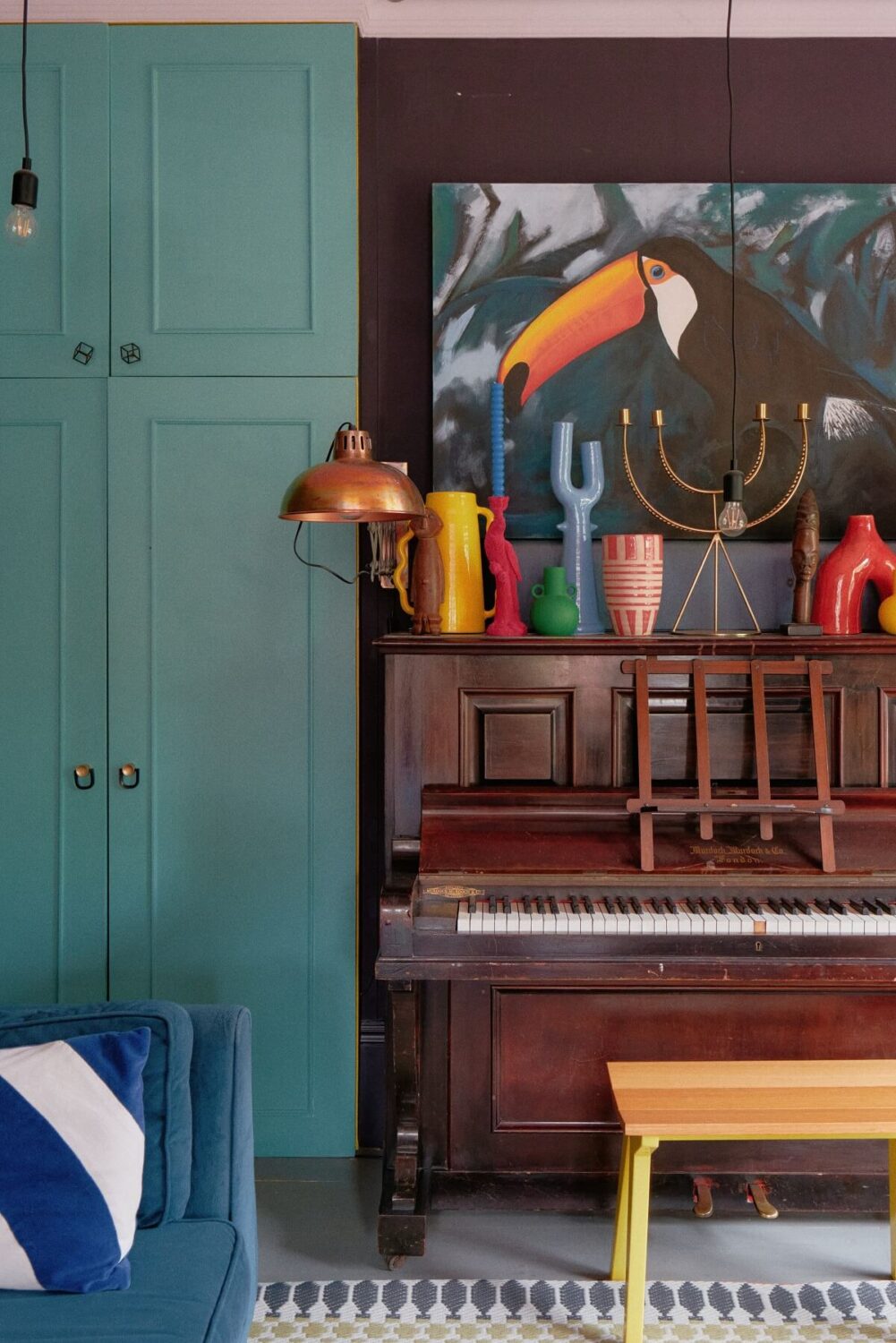 A Fun Colorful Family House in England 9 piano-green-closets-nordroom