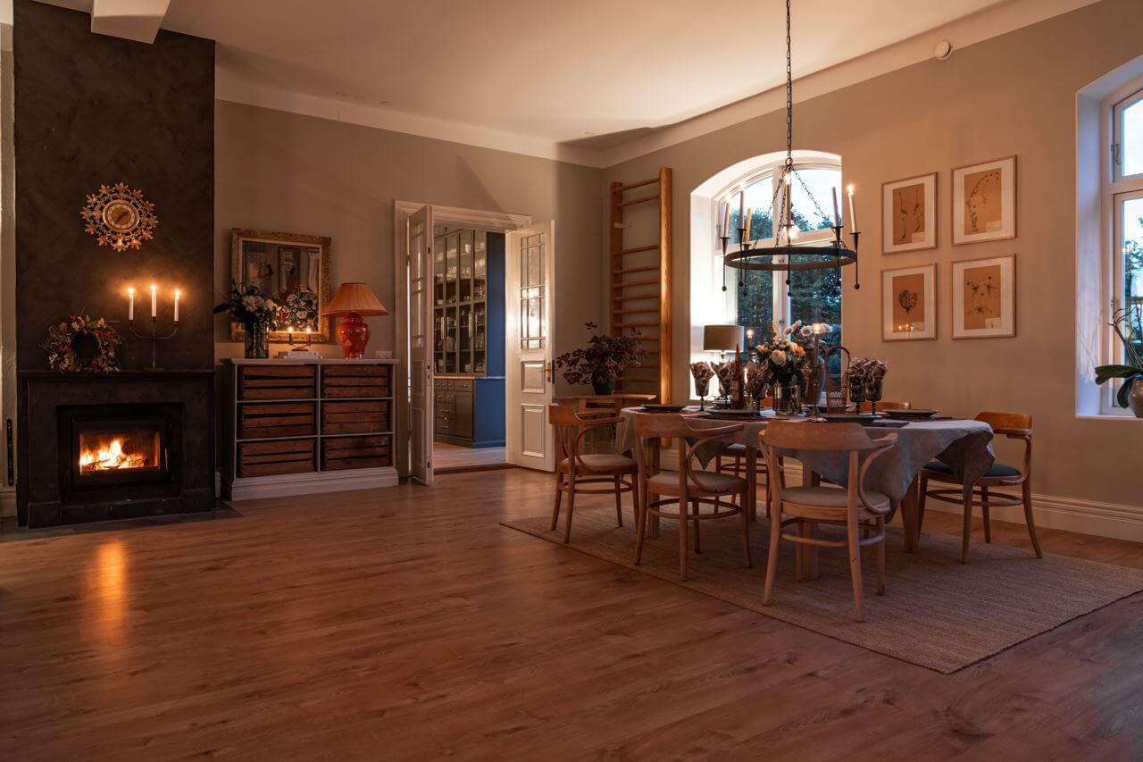A Former Swedish School is Now a Beautiful Home 16 scandinavian-living-room-at-night-nordroom