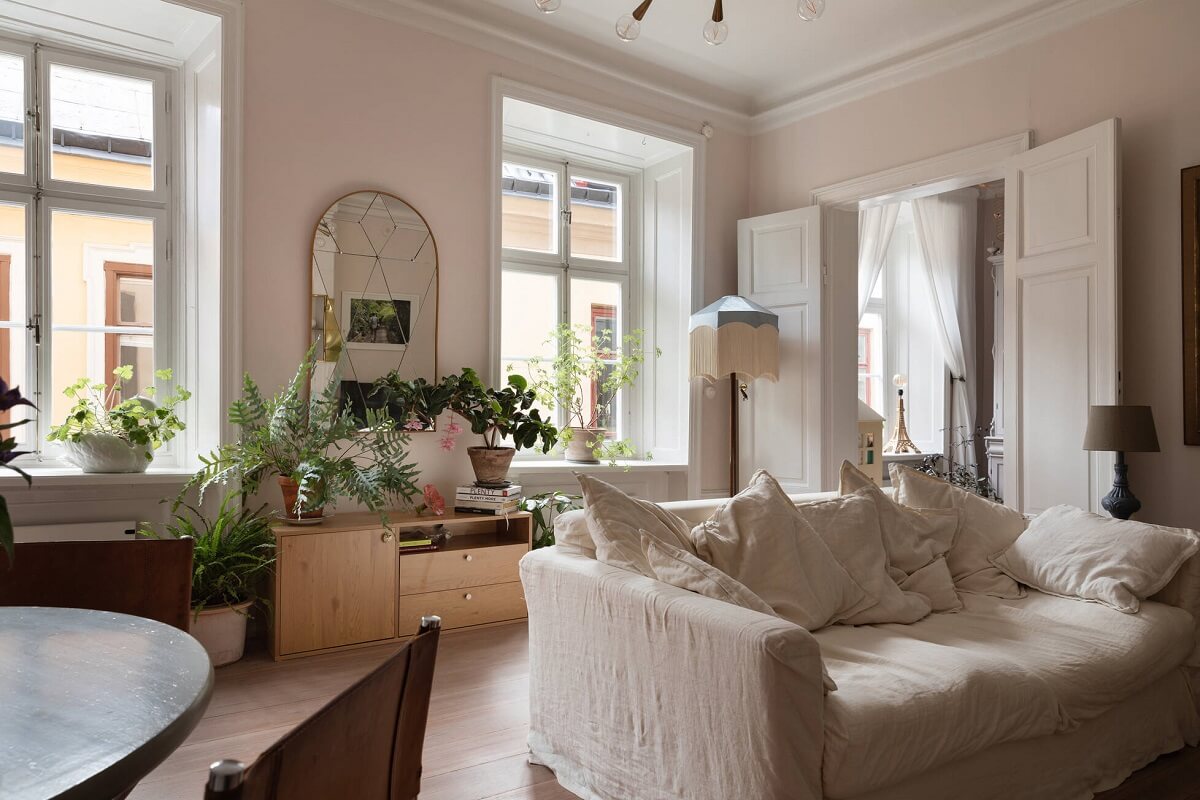 A Lovely Swedish House Revisited 3 serene-living-room-plants-nordroom