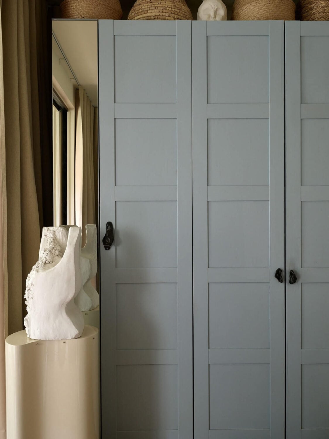 Sliding Glass Doors in a Scandinavian Apartment 13 silvery-blue-wardrobes-nordroom