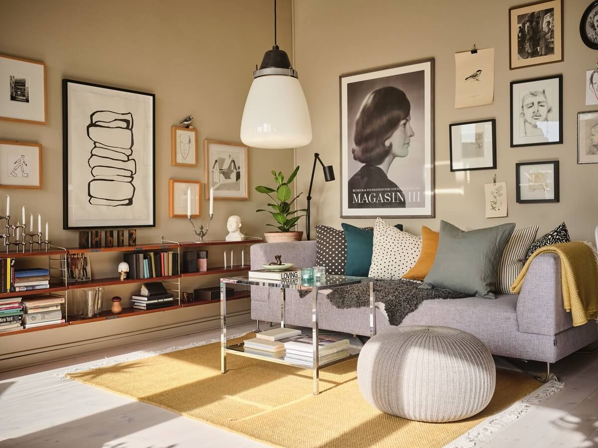 A Serene Beige Apartment with Two Balconies 2 sitting-room-beige-walls-yellow-accent-color-nordroom