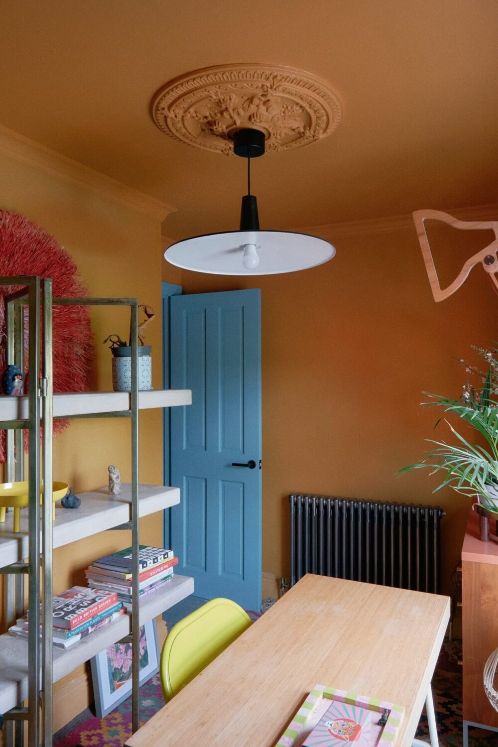 A Fun Colorful Family House in England 21 terracotta-colored-home-office-nordroom