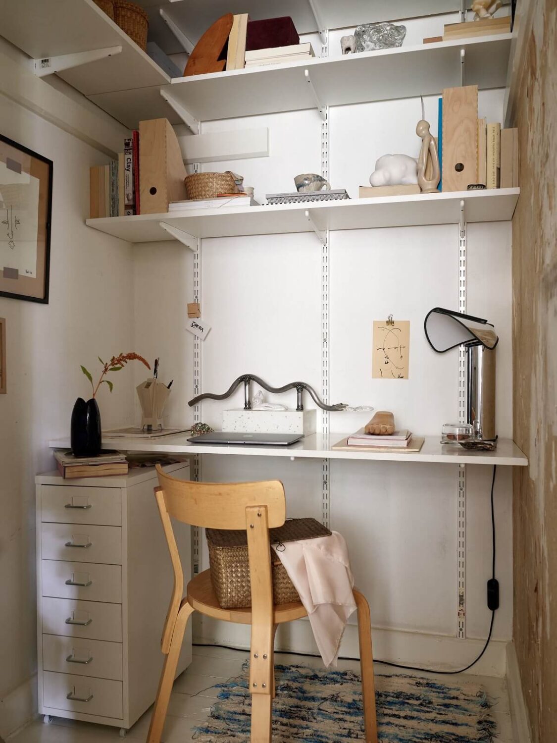 Sliding Glass Doors in a Scandinavian Apartment 12 tiny-home-office-in-closet-nordroom