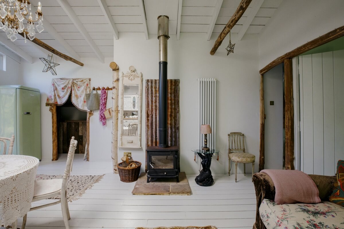 Pearl Lowe's Vintage Boho English Beach House is For Sale 21 white-vintage-boho-interior-cabin-nordroom